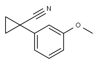 1-(3-メトキシフェニル)シクロプロパン-1-カルボニトリル 化学構造式