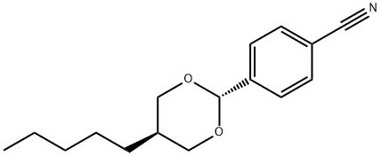 4-(5β-ペンチル-1,3-ジオキサン-2α-イル)ベンゾニトリル 化学構造式