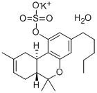 6H-Dibenzo(b,d)pyran-1-ol, 6a,7,10,10a-tetrahydro-6,6,9-trimethyl-3-pe ntyl-, hydrogen sulfate, potassium salt, hemihydrate, (6ar-trans)- Struktur