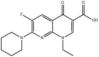 1-ETHYL-6-FLUORO-4-OXO-7-PIPERIDIN-1-YL-1,4-DIHYDRO-[1,8]NAPHTHYRIDINE-3-CARBOXYLIC ACID Structure