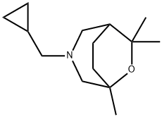 3-(Cyclopropylmethyl)-5,7,7-trimethyl-6-oxa-3-azabicyclo(3.2.2)nonane Structure
