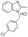 1-[(4-クロロフェニル)メチル]-2-メチル-1H-ベンゾイミダゾール·塩酸塩 化学構造式