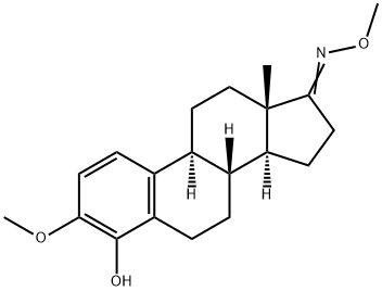 Estra-1,3,5(10)-trien-17-one, 4-hydroxy-3-methoxy-, O-methyloxime Struktur