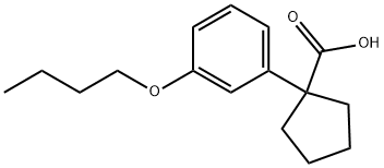 1-(3-ブトキシフェニル)シクロペンタンカルボン酸 化学構造式