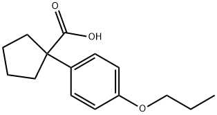 1-(4-プロポキシフェニル)シクロペンタンカルボン酸 化学構造式