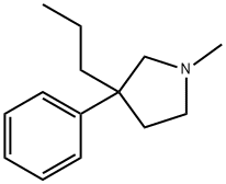 1-メチル-3-フェニル-3-プロピルピロリジン 化学構造式