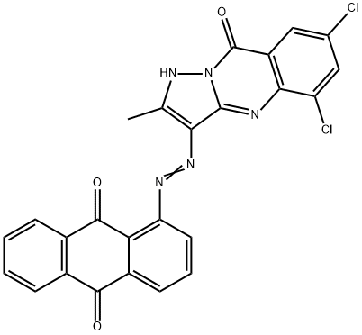 1-[(5,7-二氯-1,9-二氢-2-甲基-9-氧代吡唑并[5,1-B]喹唑啉-3-基)偶氮]-9,10-蒽二酮, 74336-60-0, 结构式