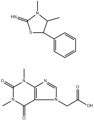 2-imino-3,4-dimethyl-5-phenylthiazolidine theophyllin-7-ylacetate Structure