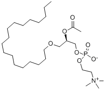 N,N,N-トリメチル-2-[[[[(R)-2-アセチルオキシ-4-オキサドコサン]-1-イルオキシ]ホスフィナト]オキシ]エタンアミニウム 化学構造式