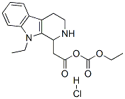 ethyl 1-(ethoxycarbonyl)-2,3,4,9-tetrahydro-1H-pyrido[3,4-b]indole-1-acetate hydrochloride Struktur