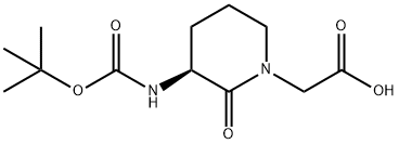 (S)-2-(3-(TERT-BUTOXYCARBONYLAMINO)-2-OXOPIPERIDIN-1-YL)ACETICACID Structure