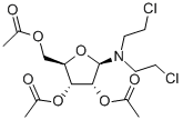1-Deoxy-1-(bis(2-chloroethyl)amino)-2,3,4-O-tetraacetyl-beta-D-ribopyr anose 化学構造式