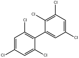 2,2',3,4',5,6'-ヘキサクロロ-1,1'-ビフェニル 化学構造式