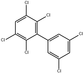 2,3,3',5,5',6-ヘキサクロロビフェニル 化学構造式