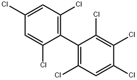 2,2',3,4,4',6,6'-ヘプタクロロビフェニル 化学構造式