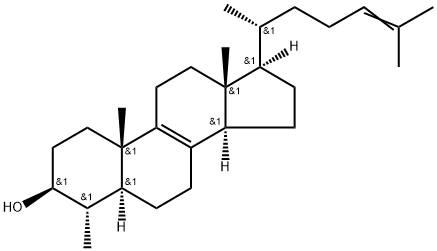 (4S,5S)-4,10,13-trimethyl-17-(6-methylhept-5-en-2-yl)-2,3,4,5,6,7,11,12,14, 15,16,17-dodecahydro-1H-cyclopenta[a]phenanthren-3-ol, 7448-03-5, 结构式