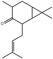 4,7,7-trimethyl-2-(3-methyl-2-butenyl)bicyclo[4.1.0]heptan-3-one Structure