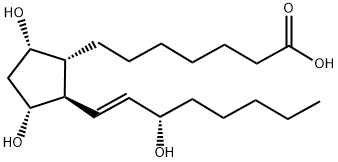(13E,15S)-9α,11α,15-トリヒドロキシプロスタ-13-エン-1-酸 化学構造式