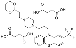 succinic acid, compound with 10-[3-[4-[2-(1,3-dioxan-2-yl)ethyl]piperazin-1-yl]propyl]-2-(trifluoromethyl)-10H-phenothiazine (2:1) Structure