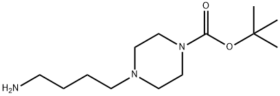 1-叔丁氧羰基-4-(4-氨基丁基)哌嗪, 745048-07-1, 结构式