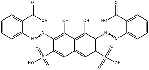2,2'-[(1,8-dihydroxy-3,6-disulfo-2,7-naphthalenediyl)bis(azo)]bis-Benzoic acid Struktur