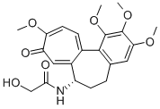 2-ヒドロキシ-N-[(7S)-5,6,7,9-テトラヒドロ-1,2,3,10-テトラメトキシ-9-オキソベンゾ[a]ヘプタレン-7α-イル]アセトアミド 化学構造式