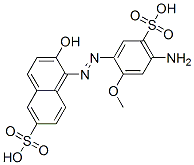 1-(2-Methoxy-4-amino-5-sulfophenylazo)-2-hydroxy-6-sulfonaphthalene 结构式