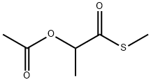 2-(アセチルオキシ)チオプロピオン酸S-メチル 化学構造式