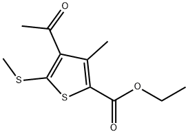 ETHYL 4-ACETYL-3-METHYL-5-(METHYLTHIO)THIOPHENE-2-CARBOXYLATE Struktur