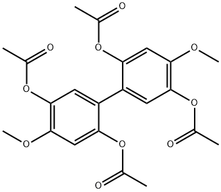 4,4'-ジメトキシ-2,2'5,5'-テトラアセトキシビフェニル 化学構造式