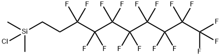 クロロ(3,3,4,4,5,5,6,6,7,7,8,8,9,9,10,10,10-ヘプタデカフルオロデシル)ジメチルシラン 化学構造式