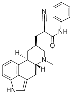 alpha-Cyano-6-methyl-N-phenylergoline-8-beta-propanamide Structure