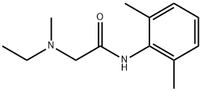 2-(メチルエチルアミノ)-N-(2,6-ジメチルフェニル)アセトアミド 化学構造式