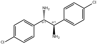 1,2-ビス(4-クロロフェニル)エタン-1,2-ジアミン 化学構造式
