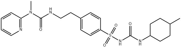 N-[[(4-methylcyclohexyl)amino]carbonyl]-4-[2-[[(methyl-2-pyridylamino)carbonyl]amino]ethyl]benzenesulphonamide Structure