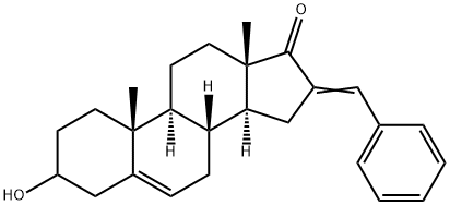 3-Hydroxy-16-(phenylmethylene)androst-5-en-17-one Struktur