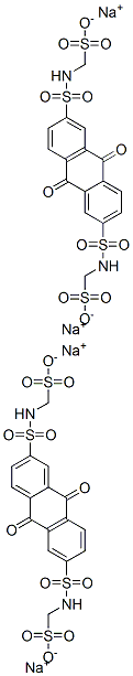 [[(9,10-ジヒドロ-9,10-ジオキソアントラセン)-2,6-ジイル]ビス[スルホニル(ソジオイミノ)]]ビス(メタンスルホン酸ナトリウム) 化学構造式