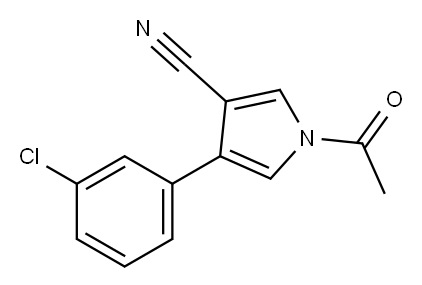 1-ACETYL-4-(3-CHLOROPHENYL)-1H-PYRROLE-3-CARBONITRILE 结构式