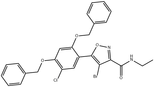 3-IsoxazolecarboxaMide, 4-broMo-5-[5-chloro-2,4-bis(phenylMethoxy)phenyl]-N-ethyl- Structure