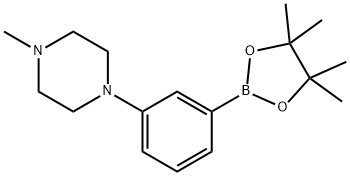 3-(4-甲基哌嗪-1-基)苯硼酸频哪醇酯 结构式