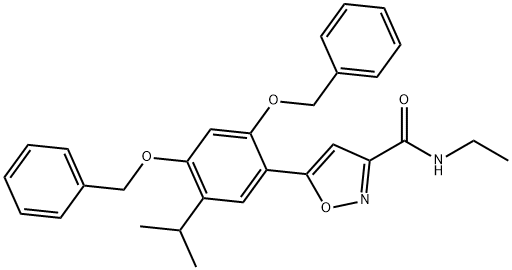 5-(2,4-bis(benzyloxy)-5-isopropylphenyl)-N-ethylisoxazole-3-carboxaMide 化学構造式