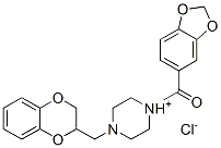 1-(1,3-benzodioxol-5-ylcarbonyl)-4-[(2,3-dihydro-1,4-benzodioxin-2-yl)methyl]piperazinium chloride Struktur