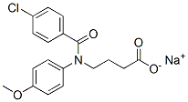4-[(4-クロロベンゾイル)(4-メトキシフェニル)アミノ]酪酸ナトリウム 化学構造式