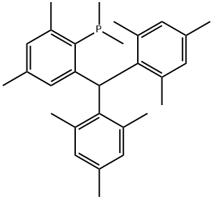 [2-[Bis(2,4,6-trimethylphenyl)methyl]-4,6-dimethylphenyl]dimethylphosphine Struktur