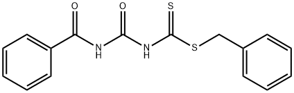 [(Benzoylamino)carbonyl]dithiocarbamic acid (phenylmethyl) ester Struktur
