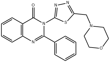 4(3H)-Quinazolinone, 3-(5-(4-morpholinylmethyl)-1,3,4-thiadiazol-2-yl) -2-phenyl- Struktur