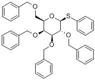フェニル2,3,4,6-テトラ-O-ベンジル-1-チオ-β-D-ガラクトピラノシド 化学構造式