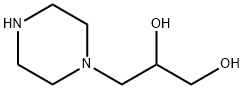 3-(1-ピペラジニル)-1,2-プロパンジオール 化学構造式