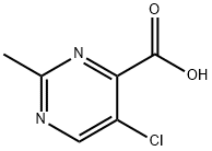 5-クロロ-2-メチル-4-ピリミジンカルボン酸 化学構造式