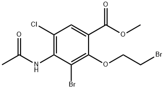 4-(乙酰氨基)-3-溴-2-(2-溴乙氧基)-5-氯苯甲酸甲酯 结构式